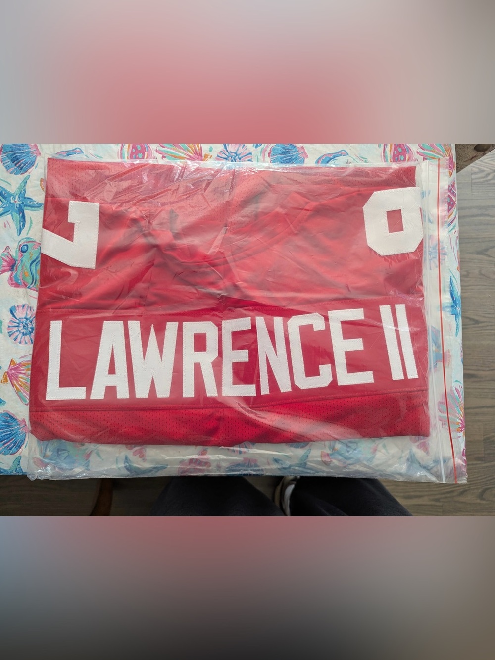 Red 'Lawrence II' Decorative Jersey - Home Accent